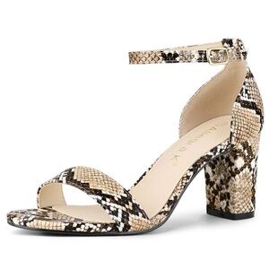 Allegra Snake Print Heeled Sandals-Size 7